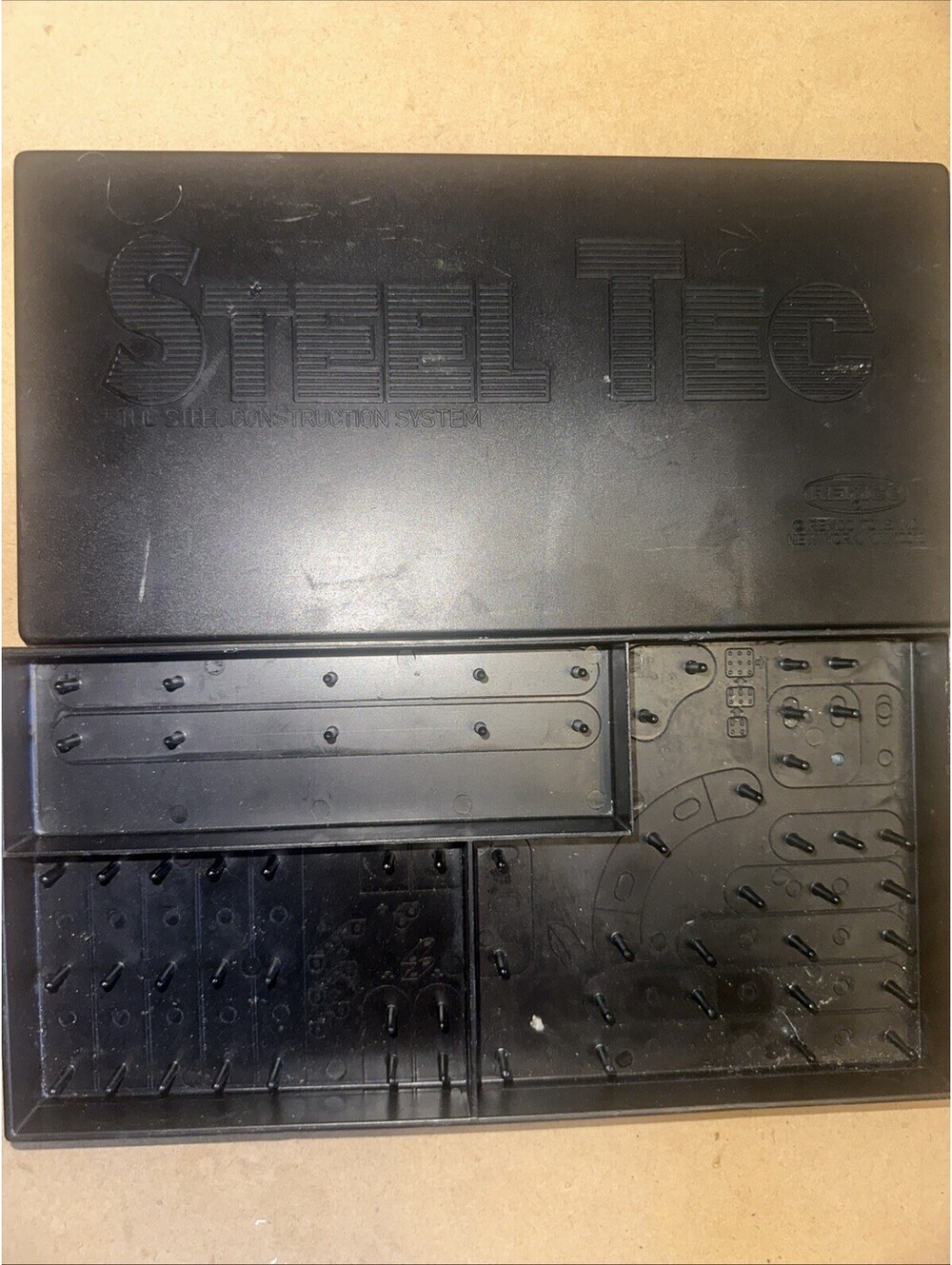Vintage Eric Remco Steel Tec Black Construction System Case Box Free Shipping